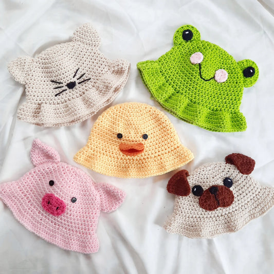 Animal Bucket Hats Crochet Pattern